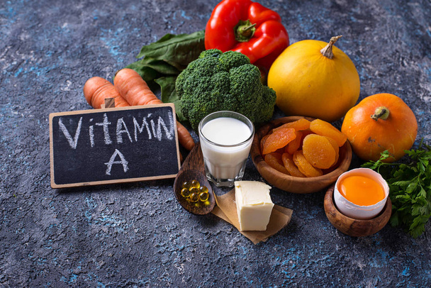 Healthy products rich in vitamin A - Photo, Image
