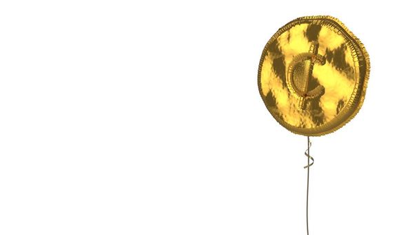 Goldballon Symbol des Cent auf weißem Hintergrund - Foto, Bild