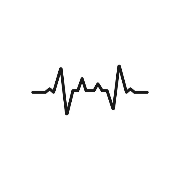 частота сердечных сокращений - иконка минимальной линии. простая векторная иллюстрация
.  - Вектор,изображение