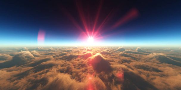 nebe, západ slunce nad mraky - Fotografie, Obrázek