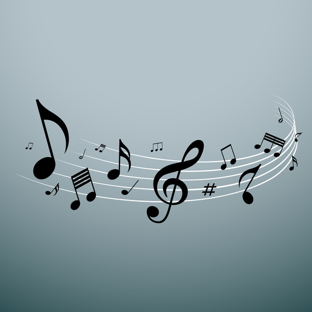 Дизайн музыкальных нот
 - Вектор,изображение