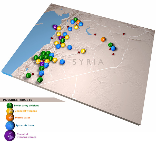 Střední východ, jak je vidět z vesmíru, mapa Sýrie - Fotografie, Obrázek