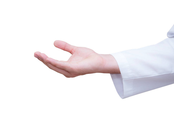Manos de médico con un gesto. Aislado sobre fondo blanco
 - Foto, imagen