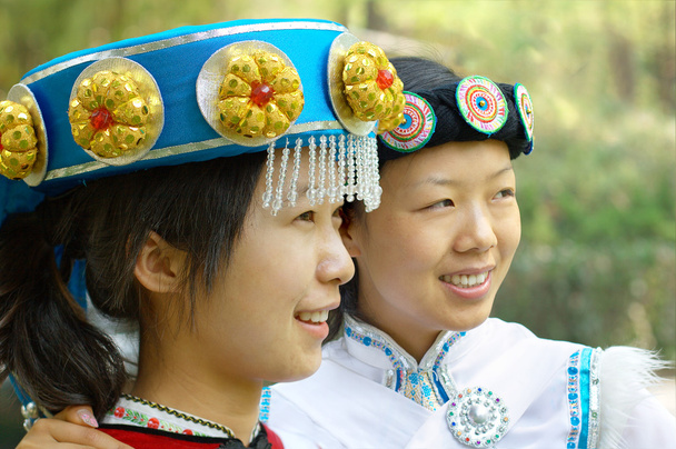 Two Chinese women in traditional clothes - Photo, Image