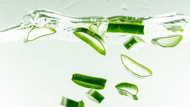 Aloe vera in some water healthy background - Photo, Image