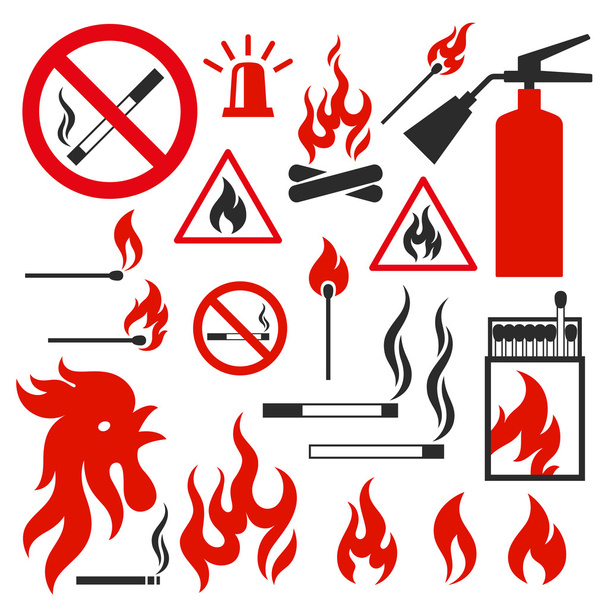 Icons fire - Vector, Image