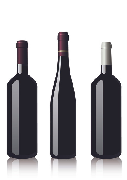 butelki czerwonego wina - Wektor, obraz