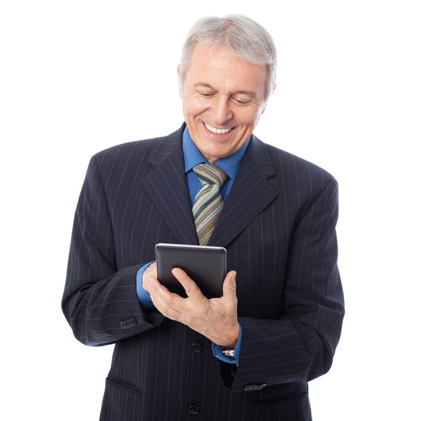 Businessman with tablet - Фото, изображение