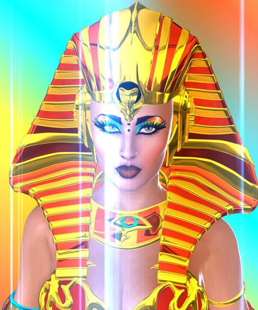 Abstract close up face of conceptual Cleopatra - Photo, Image