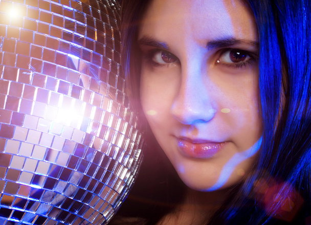 Young girl with disco ball - Foto, immagini