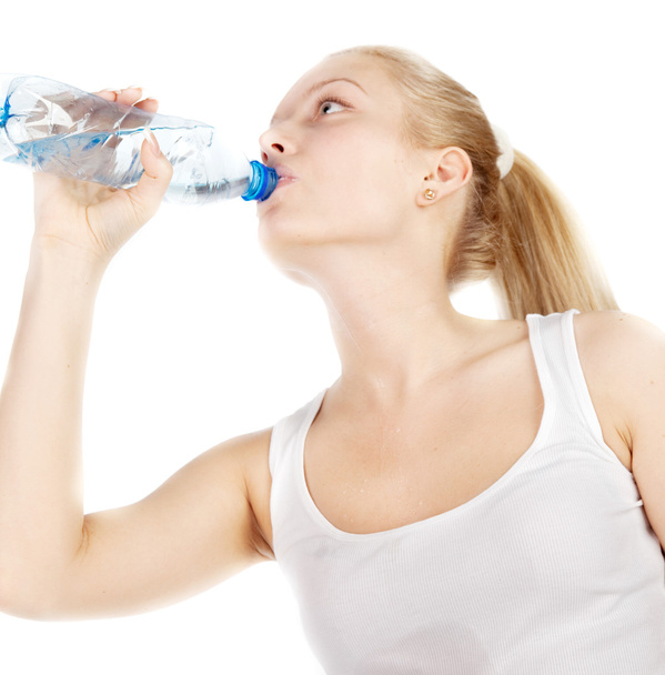Young blonde is drinking water - Foto, imagen