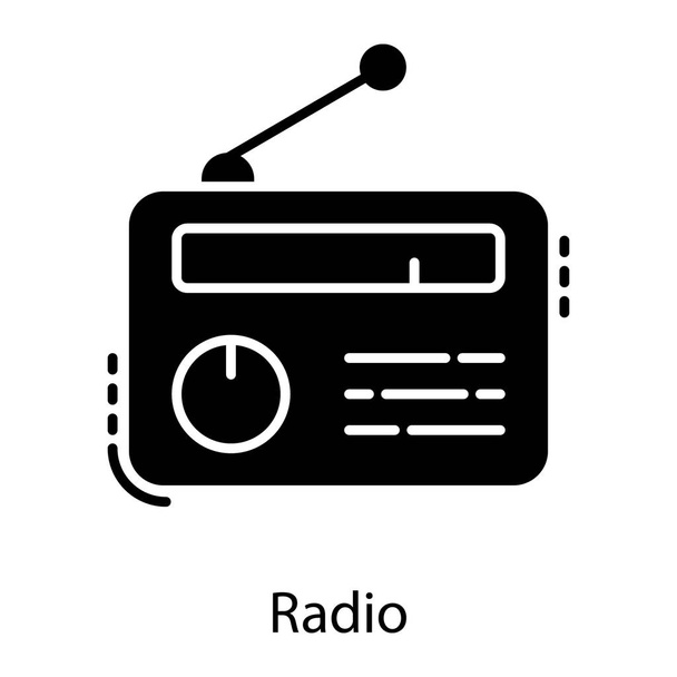 Solid icon vector of radio  - Vettoriali, immagini
