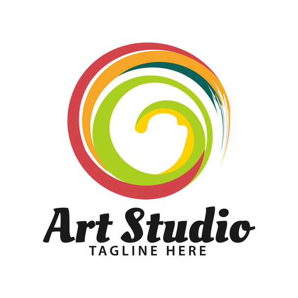 Барвистий сплеск фарби мистецтва студії логотипу шаблон дизайну
 - Вектор, зображення