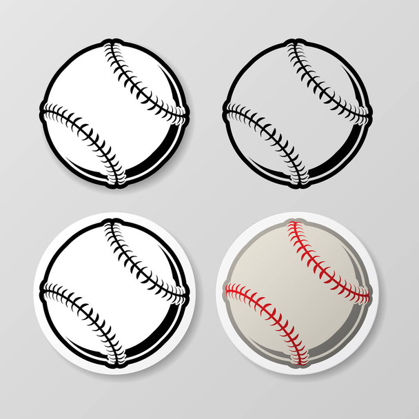 野球記号ステッカーセット - ベクター画像