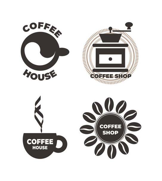 Coffee icon set for logo. - ベクター画像