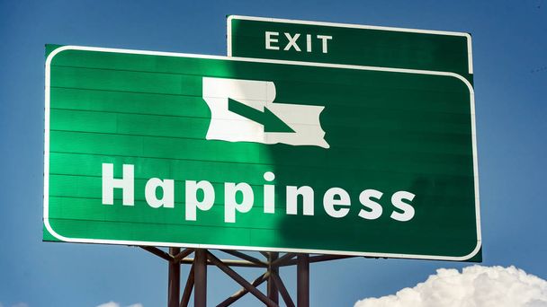 幸福への道路標識 - 写真・画像