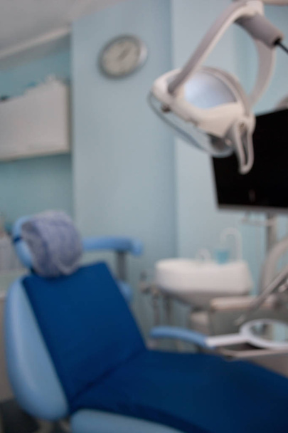 Dentist office. Dental treatment unit and equipment with blur background. - Fotografie, Obrázek
