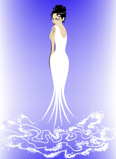 Woman in White - Vector, Image