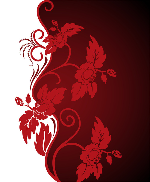 curly red flowers - Vector, Image
