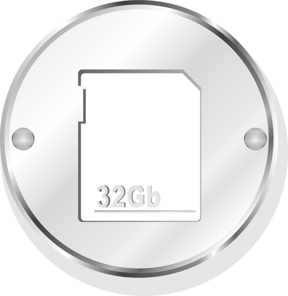 Flash memory card on metal icon button - Foto, immagini