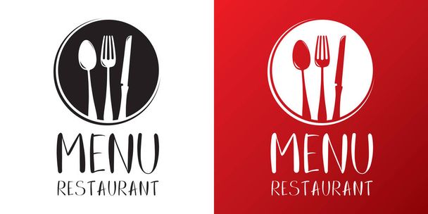 Restaurant menu vector logo template - Vetor, Imagem