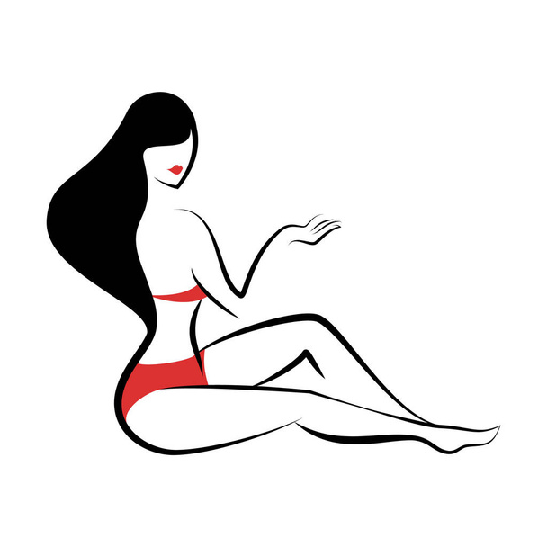 Woman in a swimsuit or lingerie - Διάνυσμα, εικόνα