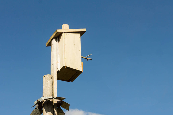 Birdhouse en bois contre le ciel bleu - Photo, image
