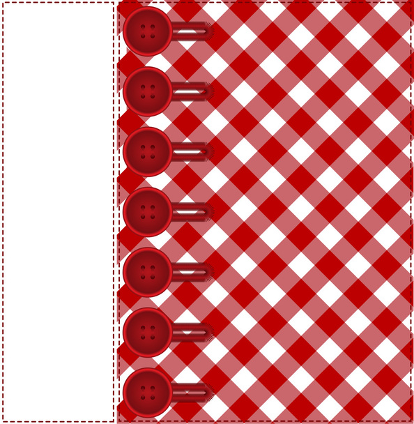 Buttons on a plaid background - Vector, Image