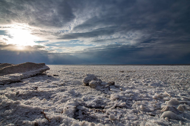Nekonečná ledová pole, jezero Erie Ohio  - Fotografie, Obrázek