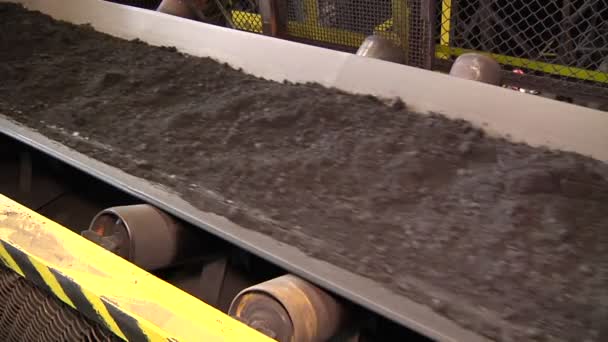 production line at ore dressing work loaded with iron ore - Footage, Video