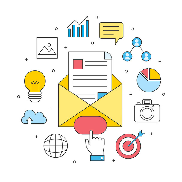 email marketing advertising concept - Vektor, Bild