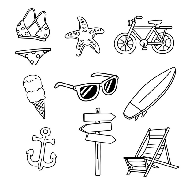 Travel and vacation doodle set  - Vetor, Imagem