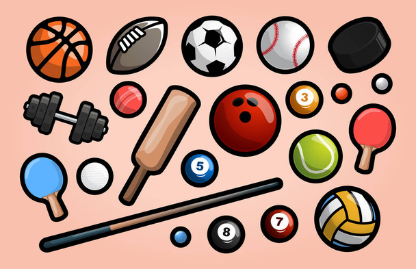 Collection Vector Sport Equipment Love Sports Stock Vector (Royalty Free)  424471993