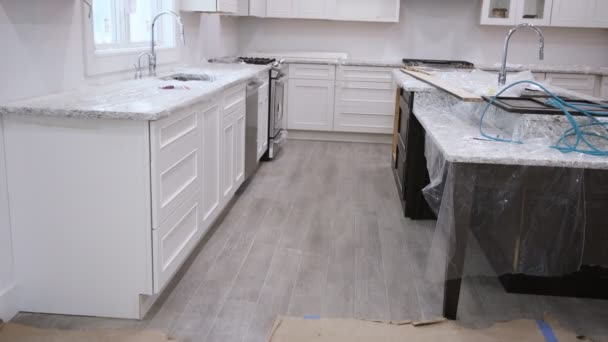 Kitchen remodel home improvement view installed a new kitchen - Footage, Video