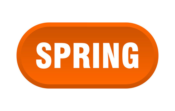 spring button. spring rounded orange sign. spring - Vector, afbeelding