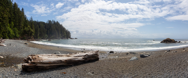 Beautiful Panoramic View of a rocky coast on the Juan de Fuca Trail during a sunny and cloudy summer day. Taken at Sombrio Beach, near Port Renfrew, Vancouver Island, BC, Canada. - Photo, image