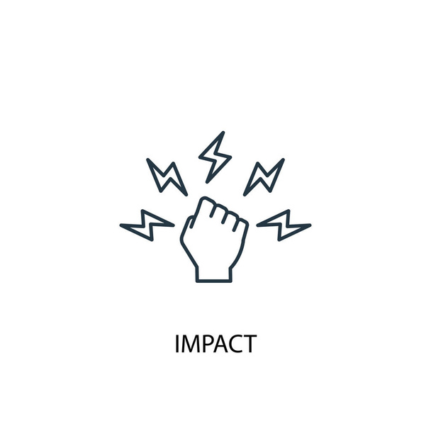 Impact Concept Line Icon. einfache Elementillustration. Impact-Konzept umreißt Symboldesign. kann für Web und Mobile verwendet werden - Vektor, Bild