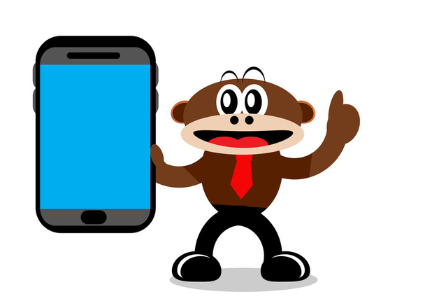 Macaco dos desenhos animados em temas de negócios
 - Vetor, Imagem