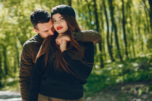 couple in a forest - Photo, image