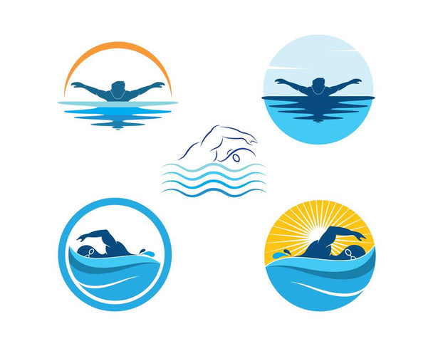 natación icono logo vector ilustración diseño
 - Vector, imagen