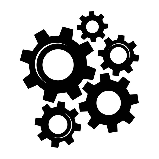 Gears and cogs vector illustration in black and white styles - Vector, Image