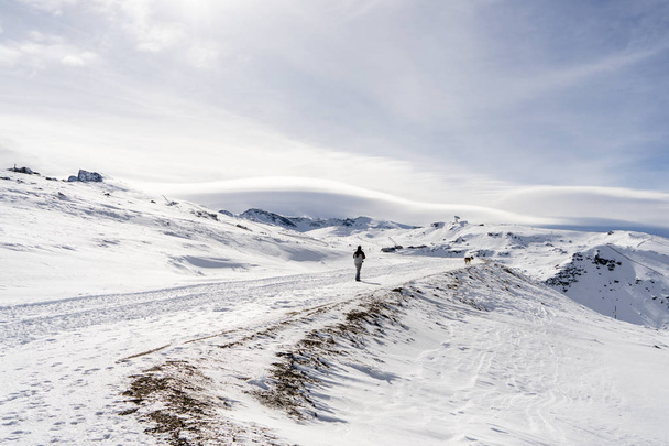 Ski resort of Sierra Nevada in winter, full of snow. - Foto, imagen