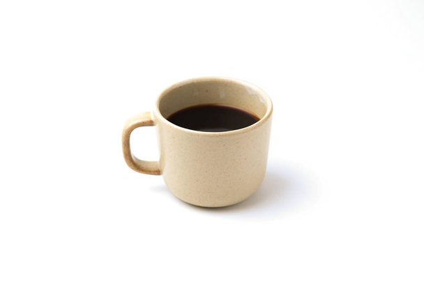 Czarna Gorąca kawa na białym tle - Zdjęcie, obraz