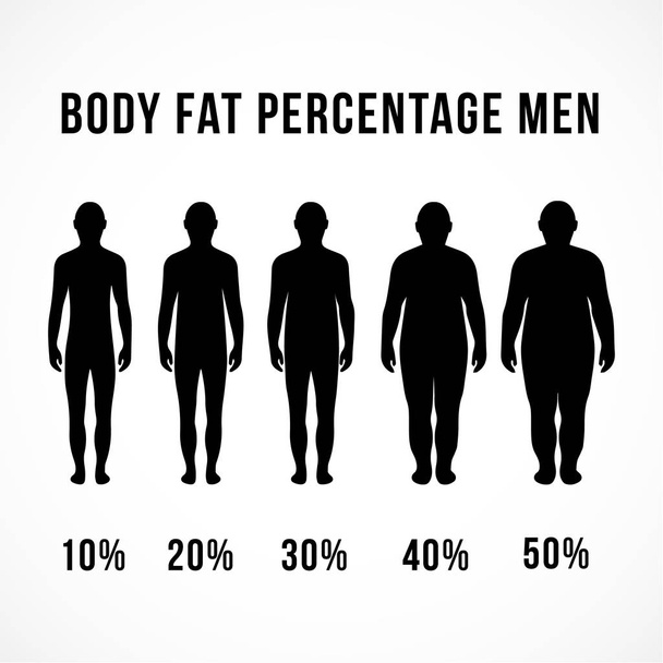 体脂肪率男性は概念ベクトルダイエットと運動を設計します - ベクター画像