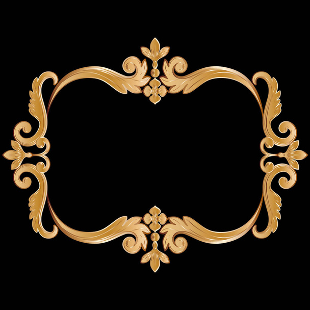Ornamental vintage frame for your text in golden yellow color. - Vecteur, image