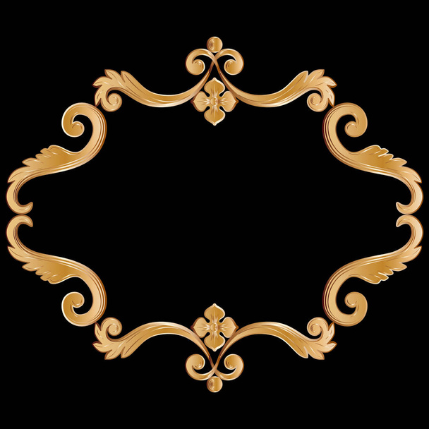 Ornamental vintage frame for your text in golden yellow color. - Вектор,изображение