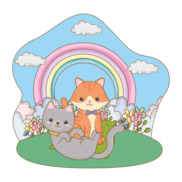 Kočky karikatory návrh vektorového Illustratoru - Vektor, obrázek
