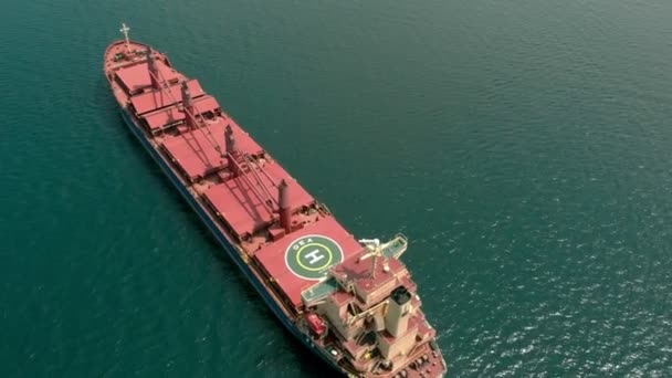 Cargo ship at sea. Aerial shot - Footage, Video