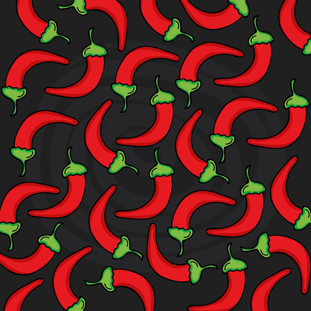 pimentões chilli legumes padrão fundo - Vetor, Imagem
