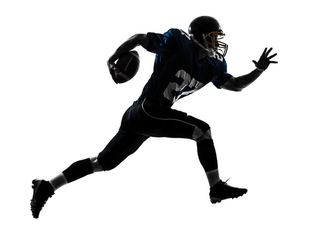american football player man running silhouette - 写真・画像